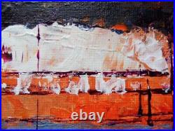 Original Contemporary Abstract Oil Painting signed GN, white frame. Landscape