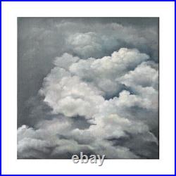 Original Oil Painting Clouds Art Cloudy Sky painting Gray Sky Art 12x12 inches