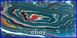 Original Painting Contemporary Handmade ABSTRACT Artwork Fluid Art 12x24 in