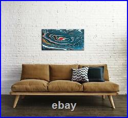 Original Painting Contemporary Handmade ABSTRACT Artwork Fluid Art 12x24 in