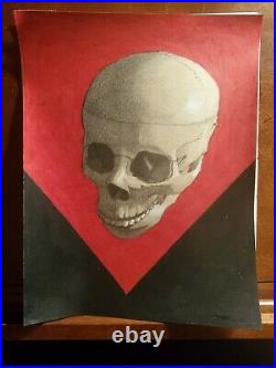 Original Skull Drawing by Trevor Murrey Colored Pencil Graphite White Charcoal