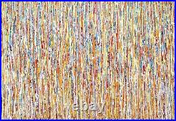 Original Very Large Abstract Modern Wall Art Drips & Stripes Big Canvas Painting