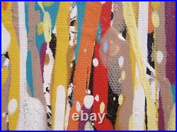 Original Very Large Abstract Modern Wall Art Drips & Stripes Big Canvas Painting
