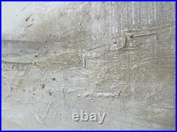 Original White Beige Painting Gallery Artist Calm landscape Gold Leaf