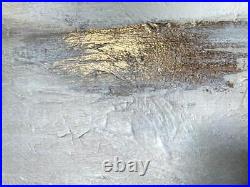 Original White Beige Painting Gallery Artist Calm landscape Gold Leaf