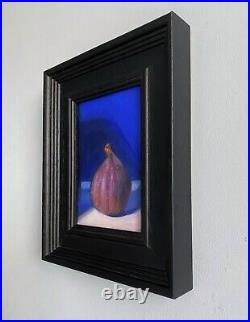 Original oil painting Fig with blue background. From J Smith