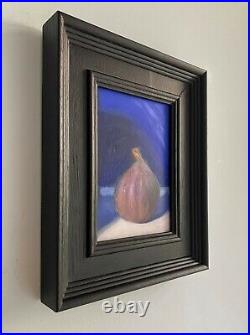 Original oil painting Fig with blue background. From J Smith