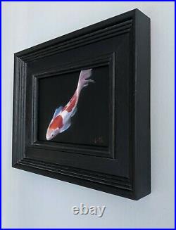 Original oil painting Koi Carp Fish #2 Minimalist Contemporary Artwork. J Smith