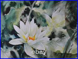Original painting by American Artist Grace Jung / White Flowers Painting