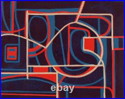 Original signed limited edition abstract lino print / linocut by Bernard L Green