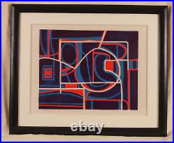 Original signed limited edition abstract lino print / linocut by Bernard L Green