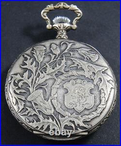 Ornate Mother of Pearl Cyma Vintage Pocket Watch By French Artist FRAINIER c1900