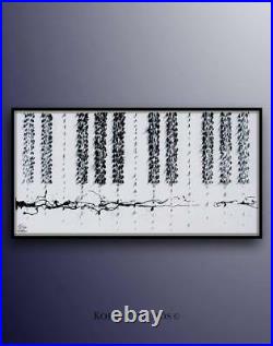 Painting 55 Piano, oil painting on canvas, music instrument, black and white