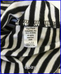 Paul frank for Andy Warhol, artist image black & white striped polo shirt, L