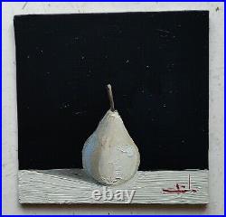 Pear Oil Painting Vivek Mandalia Impressionism 8x8 Collectible Original Signed