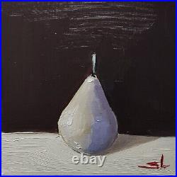 Pear Oil Painting Vivek Mandalia Still Life Impressionism Collectible Signed