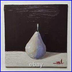 Pear Oil Painting Vivek Mandalia Still Life Impressionism Collectible Signed