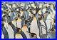 Penguins_Original_Oil_Painting_on_Canvas_Framed_Small_Artwork_Grey_White_Blue_01_rf