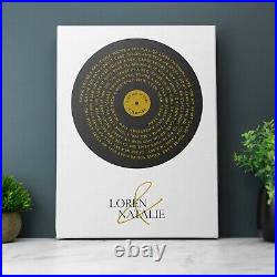 Personalised Song Lyrics Vinyl Record Canvas Wall Art LP Print Deep Frame Canvas