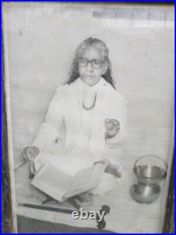Photograph Of Indian Old Saint Print Vintage Wooden Framed Wall Hanging Decor