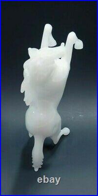 Pino Signoretto Murano Art Glass Rare White Alabastro Horse Sculpture Signed