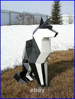 Polygon steel sculpture Wolf
