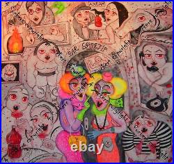 Pop art painting contemporary artist original canvas vampire bar cartoon comix