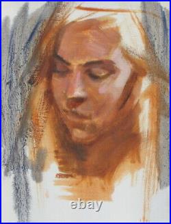 Portrait of Young Girl 6x8 Alla Prima Sketch Oil Painting Life Contemporary Art