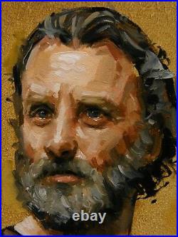 Portrait of rick grimes from the walking dead original oil painting by j payne