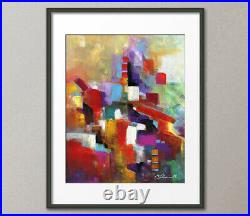 Prints, Posters, Canvas Purple Red Orange Colorful Large Abstract Pop Art