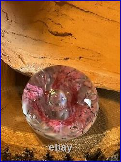 RARE Paperweight HANDMADE, Gorgeous White & Cranberry Color