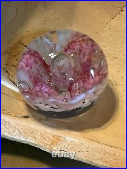 RARE Paperweight HANDMADE, Gorgeous White & Cranberry Color