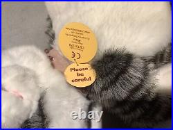 Rare 2013 Charlie Bear Pixie Cat 14 Plush White & Grey 600 Made QVC Exclusive f