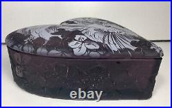 Rare Fenton Kelsey / Bomkamp Artist Proof Sand Carved Cats On Purple Heart Dish