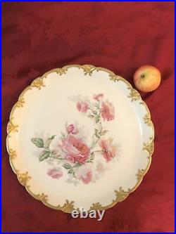Rare Haviland Limoges American Beauty M. Naudin Artist Chop Plate Round Platter