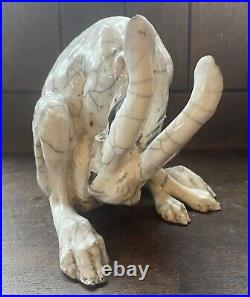 Rare Signed Studio Art Pottery Washing Hare by Potter Sculptor Brian Andrew