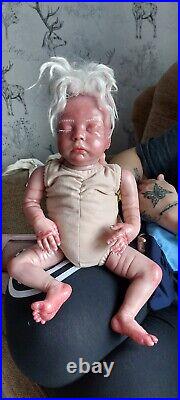 Reborn Baby Doll With White Mohair And White Eyelashes