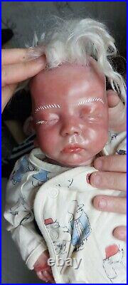 Reborn Baby Doll With White Mohair And White Eyelashes