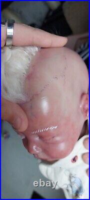 Reborn Baby Doll With White Mohair And White Eyelashes