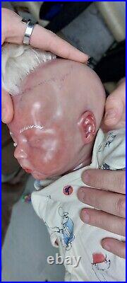 Reborn Baby Doll With White Mohair And White Eyelashes