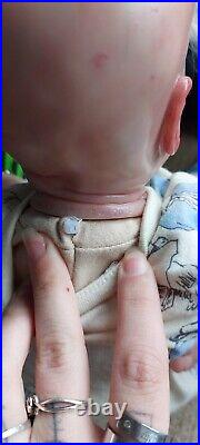 Reborn Baby Doll With White Mohair And White Eyelashes