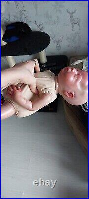 Reborn Baby Doll With White Mohair And White Eyelashes