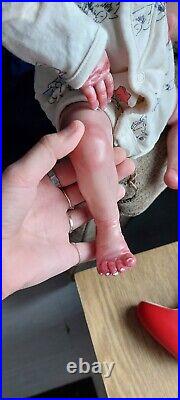 Reborn Baby Doll With White Mohair And White Eyelashes