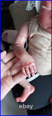 Reborn Baby Doll With White Mohair And White Eyelashes