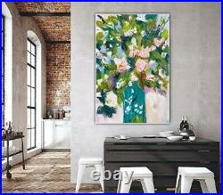 Renoir Style Abstract Original Oil Painting On Canvas 76X51x4cm Tate White Roses