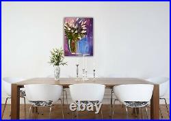 Richter Abstract Original Oil Painting On Canvas 30X40cm Floral White Tulips