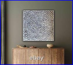 Richter Style Modern Original Abstract Oil Painting On Canvas 45cm x 45cm Stones