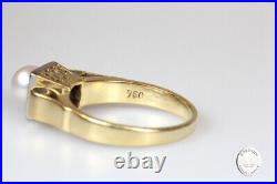 Ring 18 Carat Gold Pearl Gold Ring Antique Ladies Gift