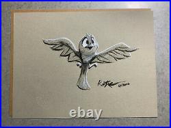 Rob Kaz Disney Artist Original 12 x 9 Black & White Sketch Birdie Bird