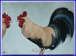 Roosters Oil Painting Vivek Mandalia Impressionism 18x24 Contemporary Original